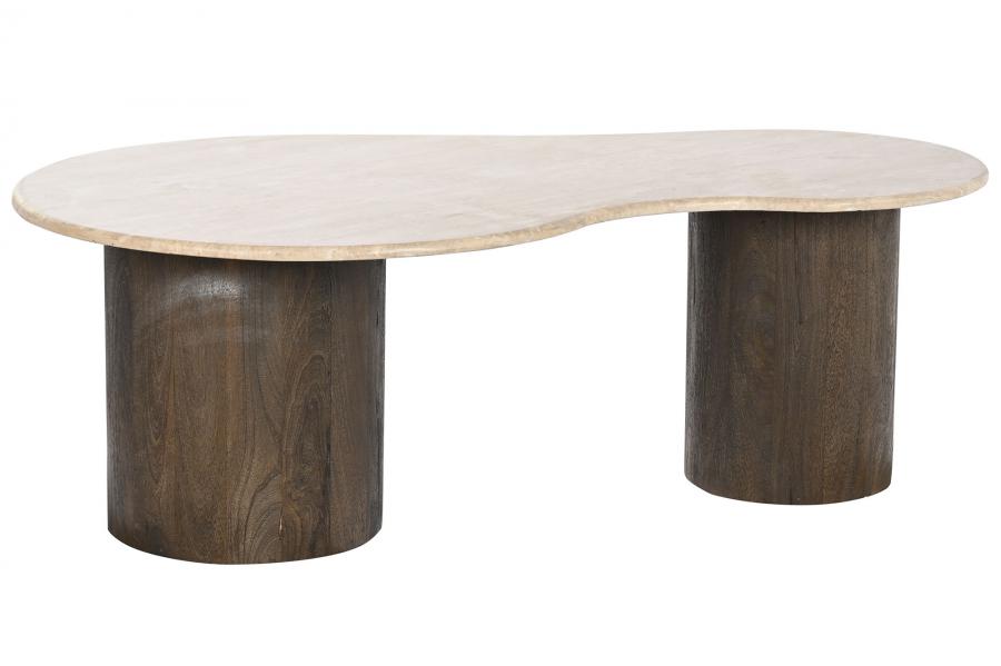 MESA CENTRO MANGO PIEDRA 120X70X53 BEIGE