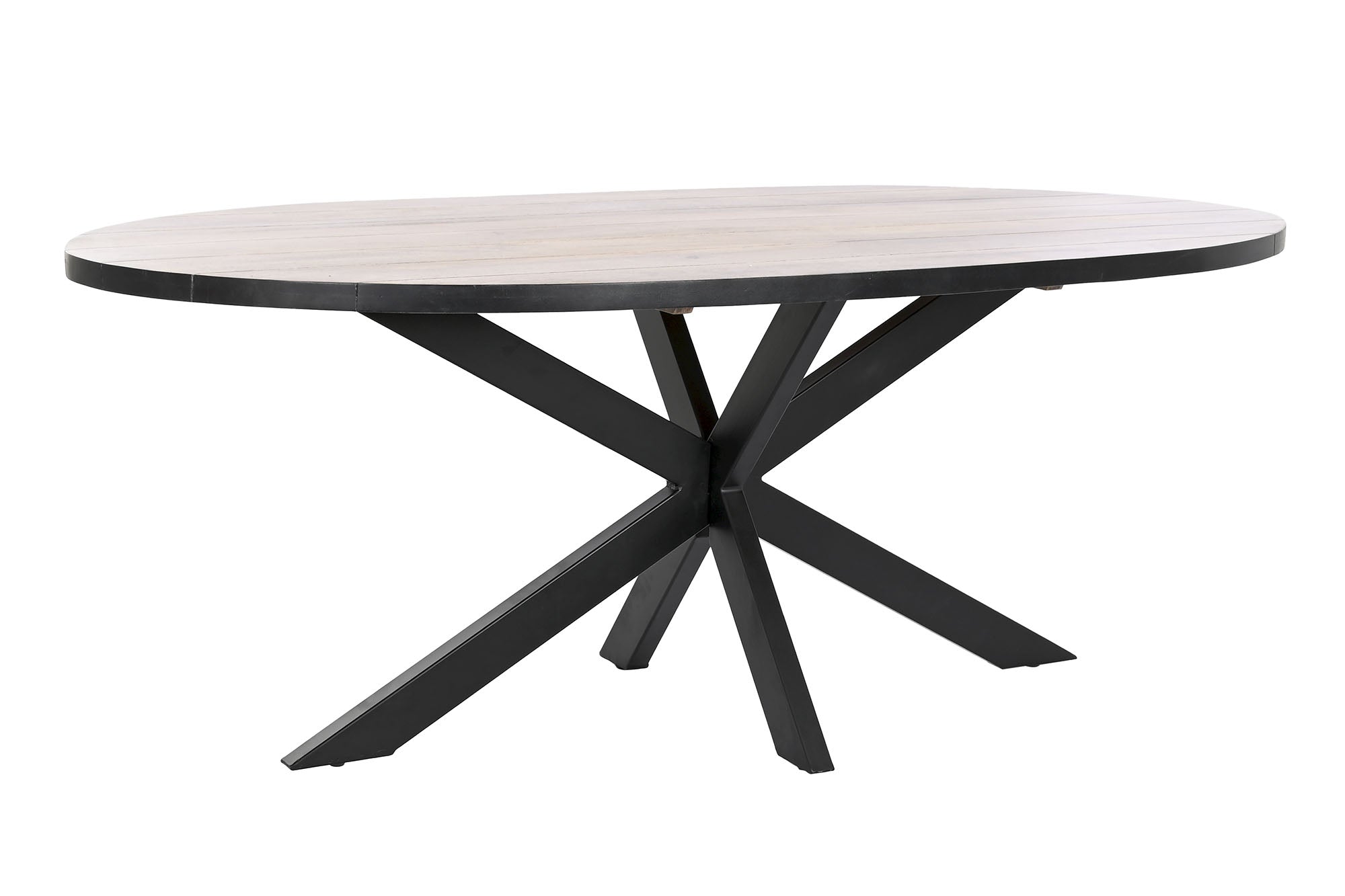 MESA COMEDOR METAL MANGO 200X100X76 NATURAL