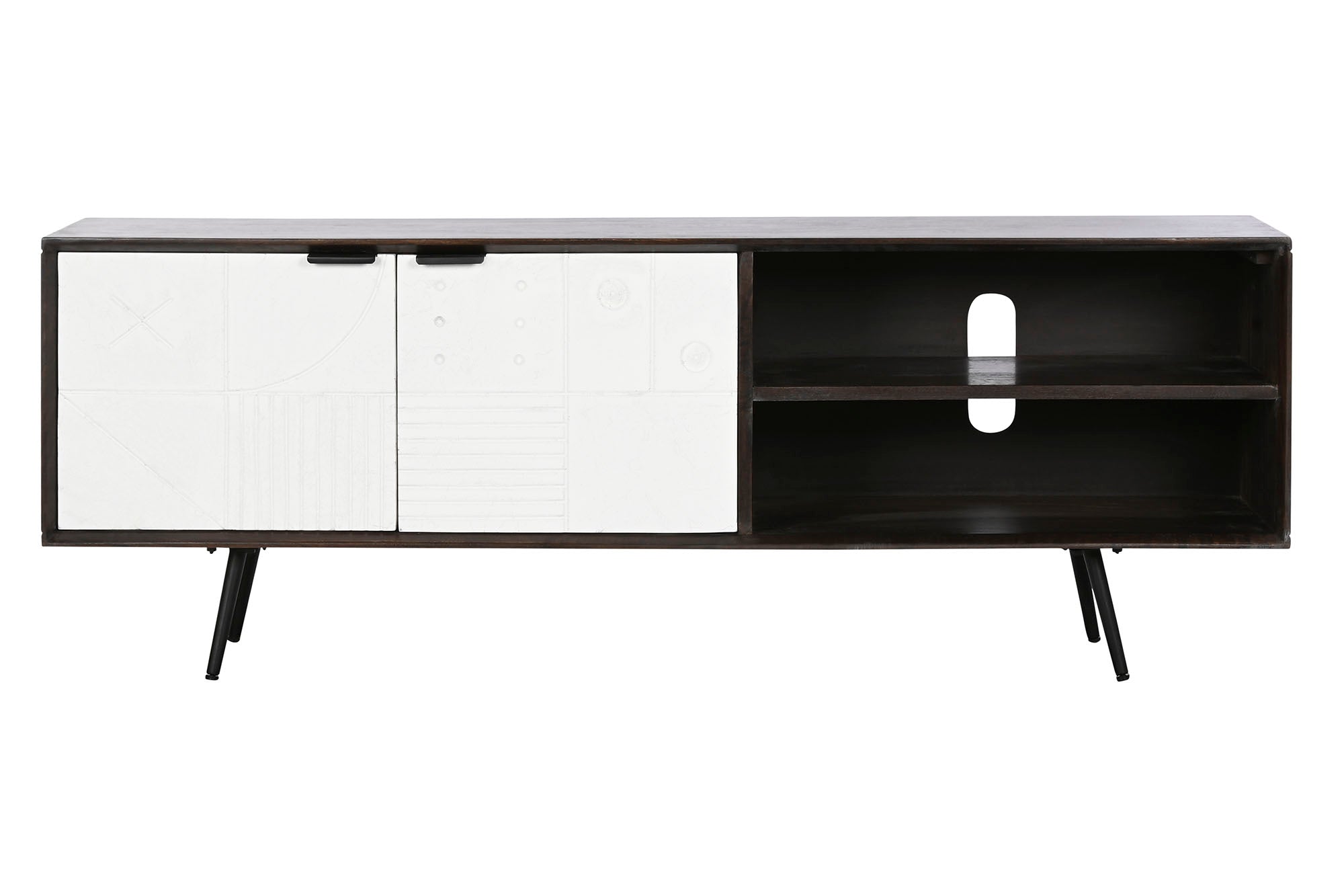 MUEBLE TV MANGO 140X35X50 MARRON OSCURO