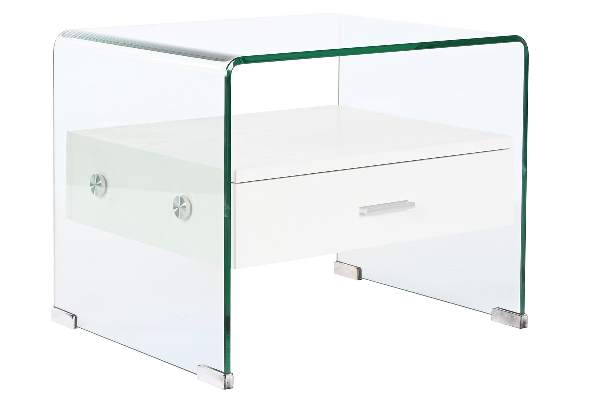 MESITA DE NOCHE CRISTAL MDF 50X40X45,5 10 MM.
