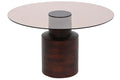 MESA CENTRO CRISTAL MANGO 80X80X40 MARRON OSCURO