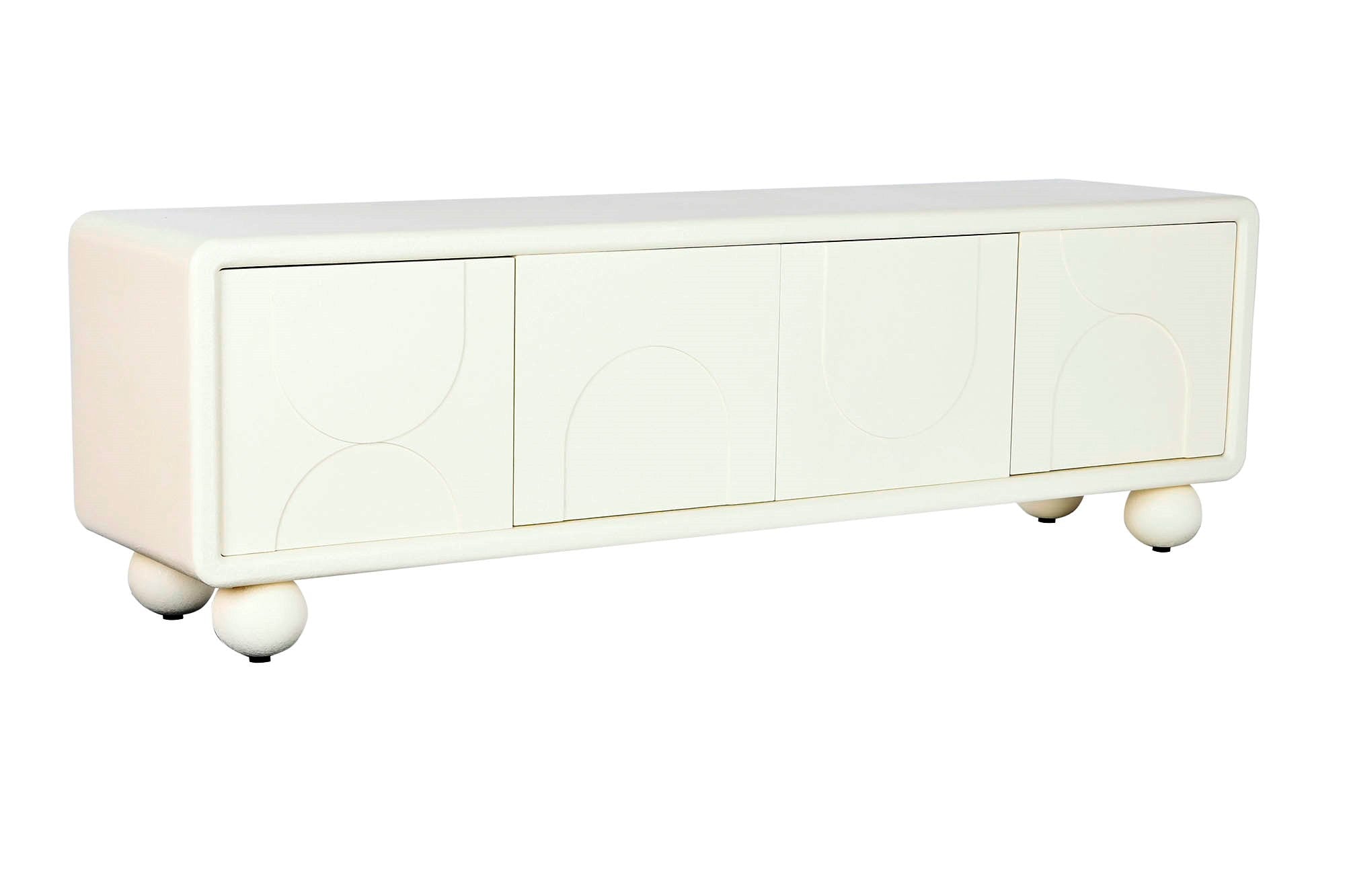 MUEBLE TV MDF 160X37X50 4PUERTAS 3D BLANCO