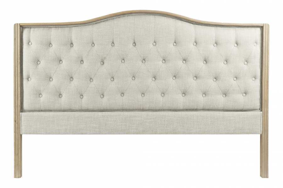 CABECERO CAMA LINO RUBBERWOOD 160X10X133 BEIGE