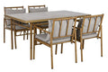 MESA COMEDOR SET 5 ALUMINIO POLIESTER 160X90X75