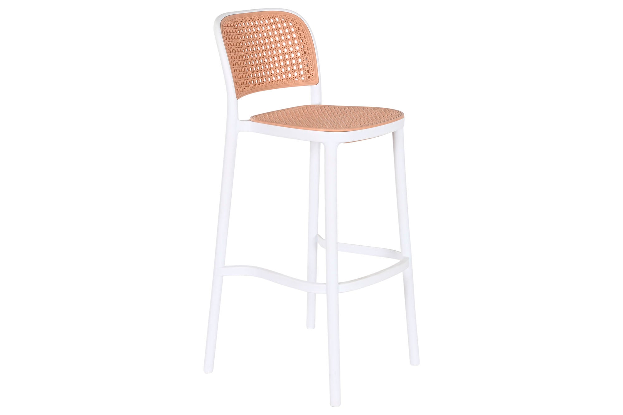 TABURETE PP 48X51X103 SIMIL RATAN BLANCO