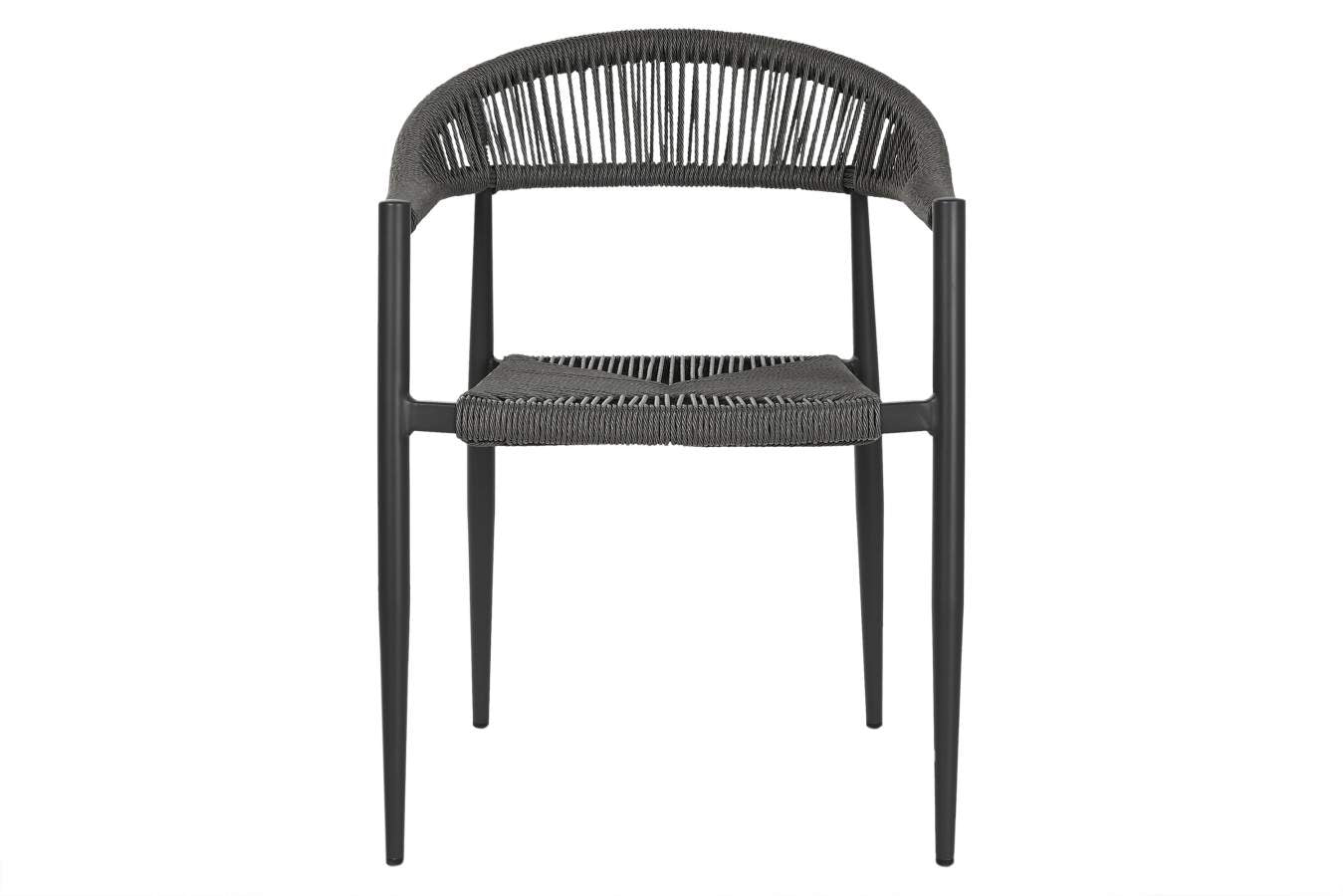SILLA ALUMINIO RATAN 56X60X78 NEGRO