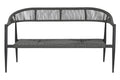 SOFA ALUMINIO RATAN 131X55X76 2 PLAZAS NEGRO