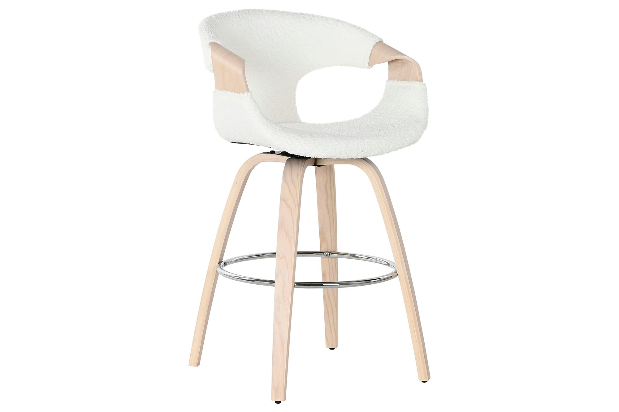 TABURETE MADERA POLIESTER 55,5X52,5X92,5 BLANCO