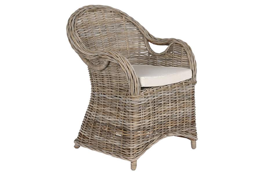 SILLON RATAN 62X70X88 CON COJIN GRIS CLARO