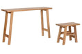 CONSOLA SET 2 TECA 120X30X76 MESITA NATURAL