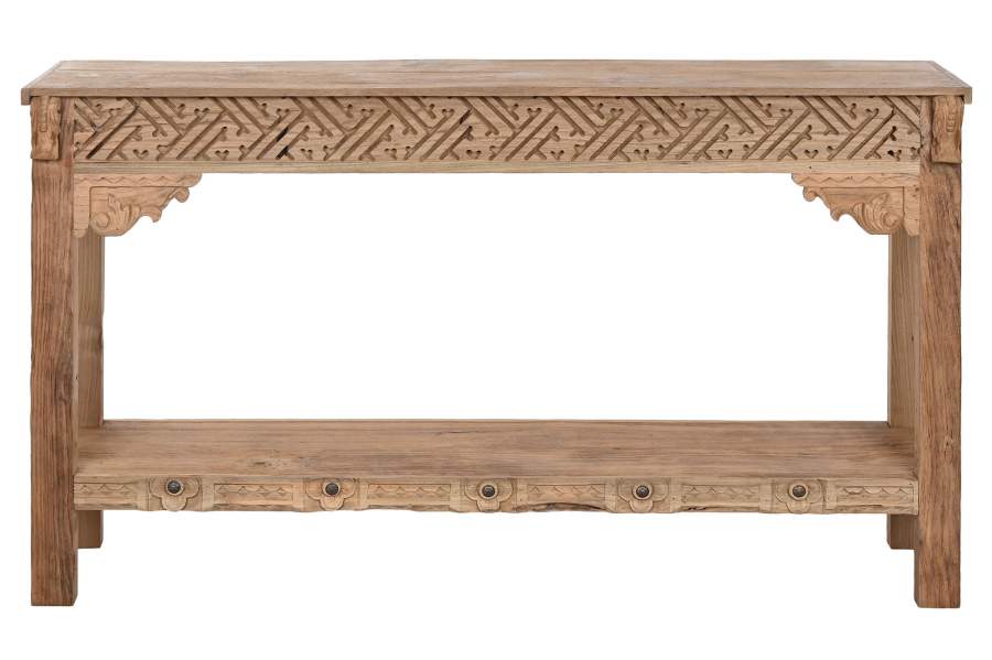 CONSOLA TECA RECICLADA 140X37X80 TALLADO SURTIDO