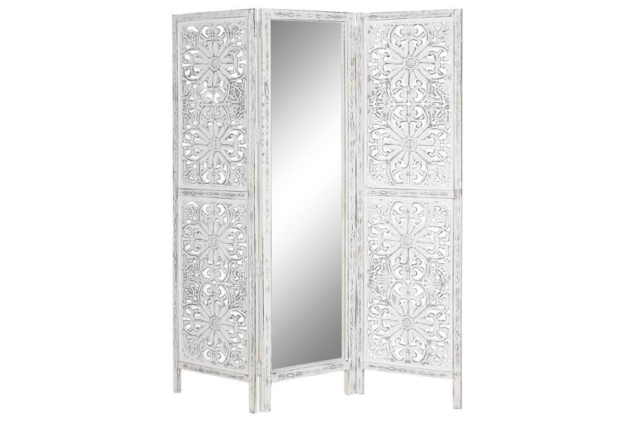 BIOMBO MANGO ESPEJO 152X2X182 DECAPE BLANCO