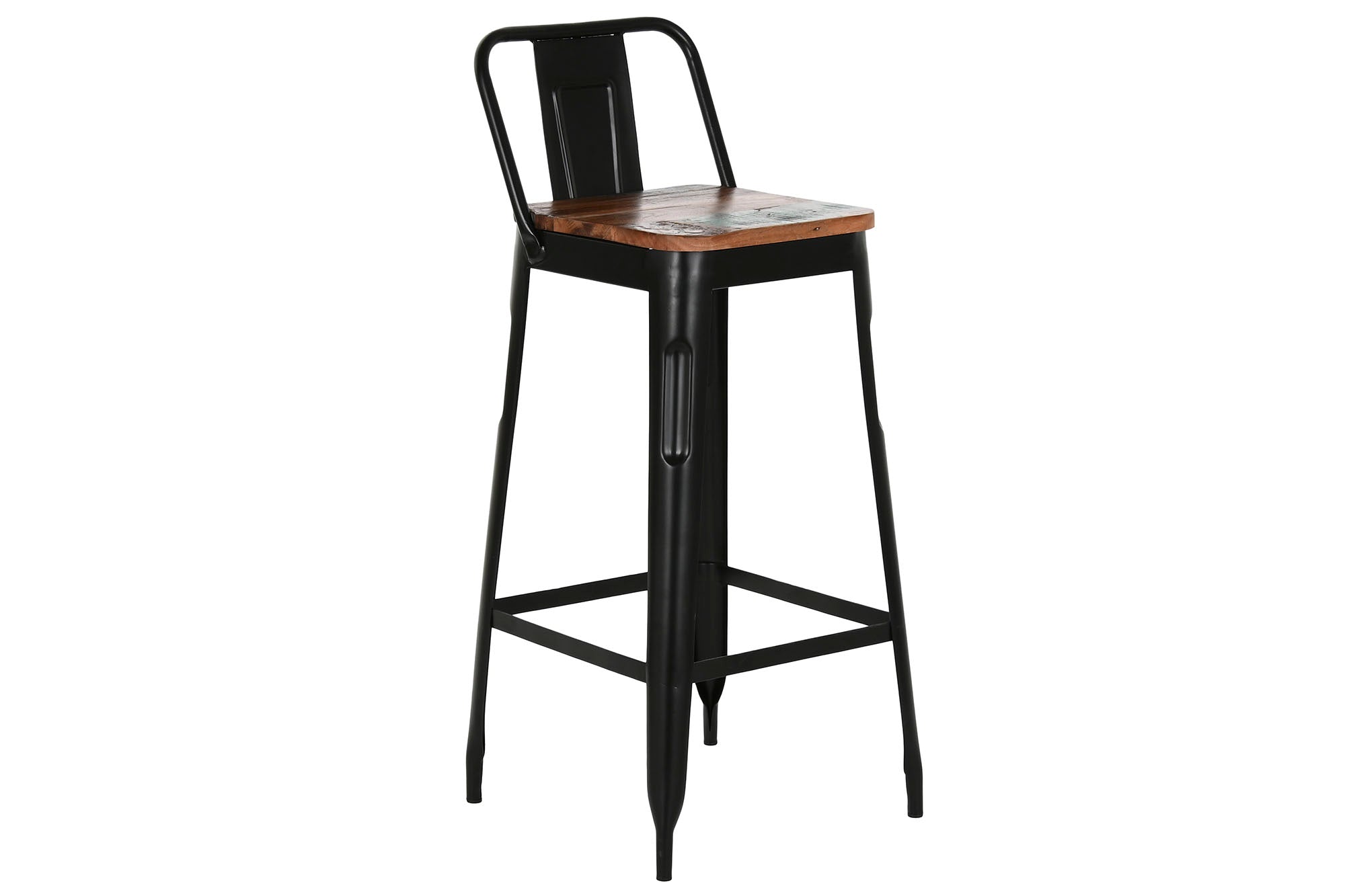 TABURETE METAL MADERA 41X40X97,5 NEGRO