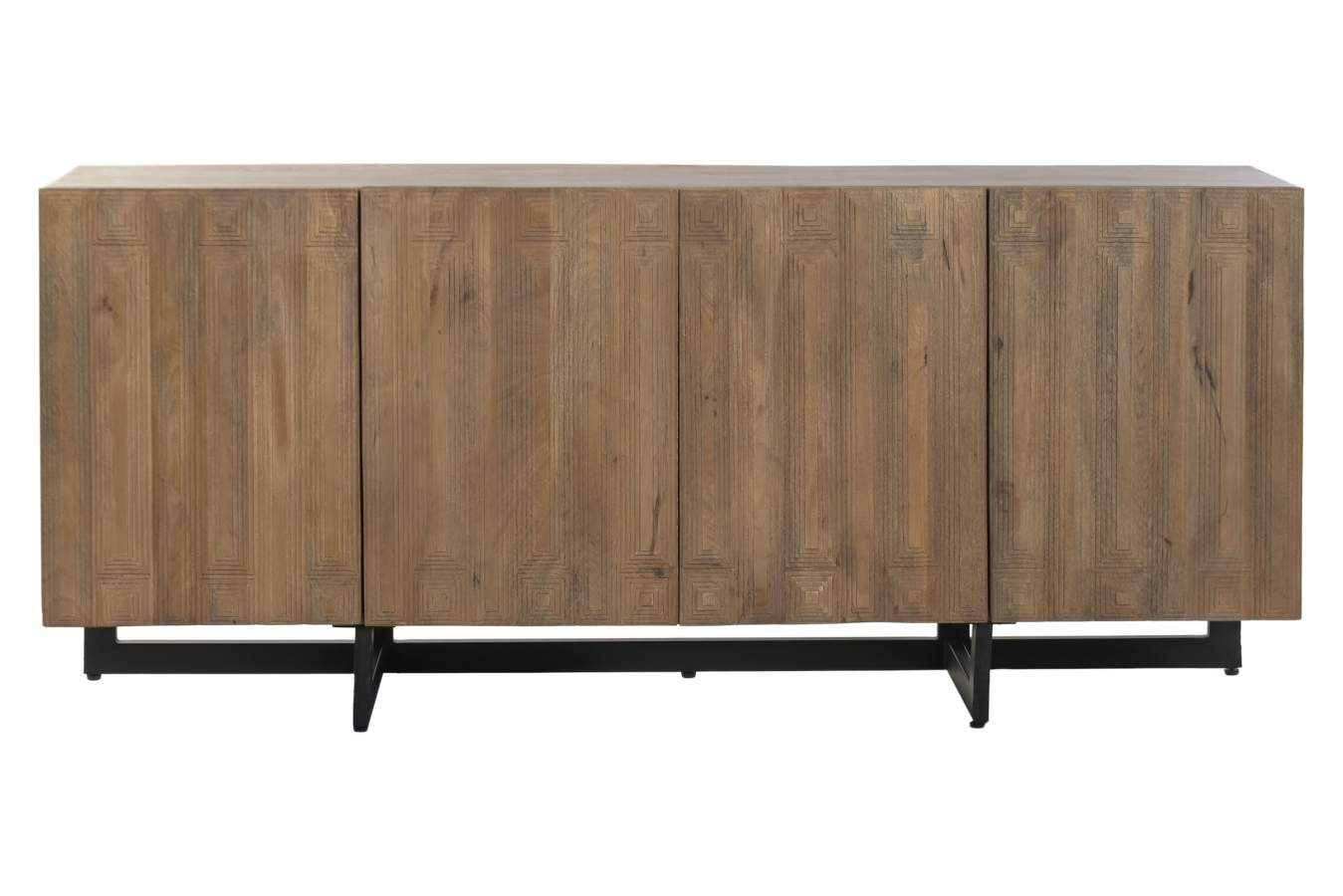 BUFFET MANGO METAL 180X38,7X80 DESGASTADO BLANCO