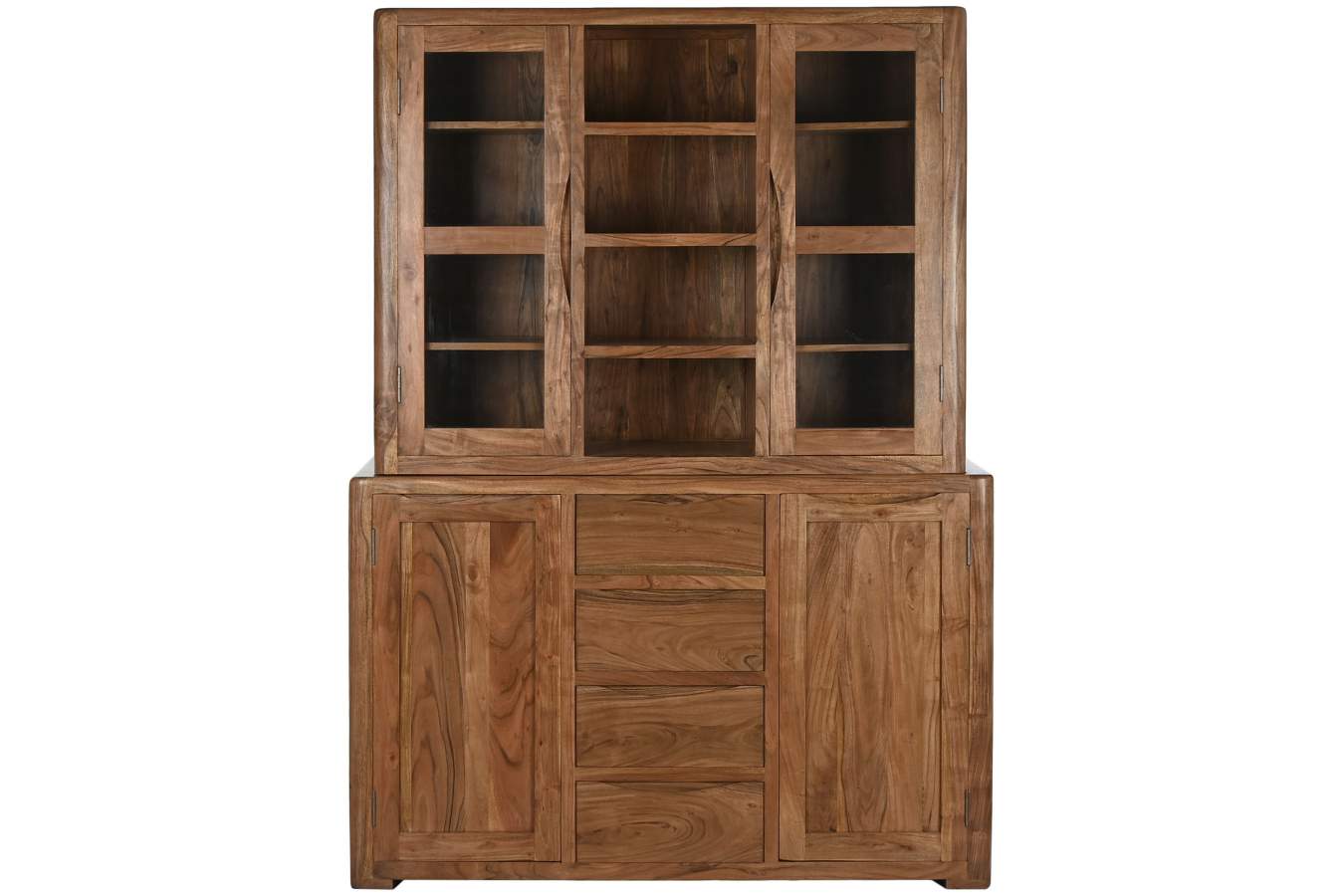 VITRINA ACACIA CRISTAL 140X45X180 MARRON