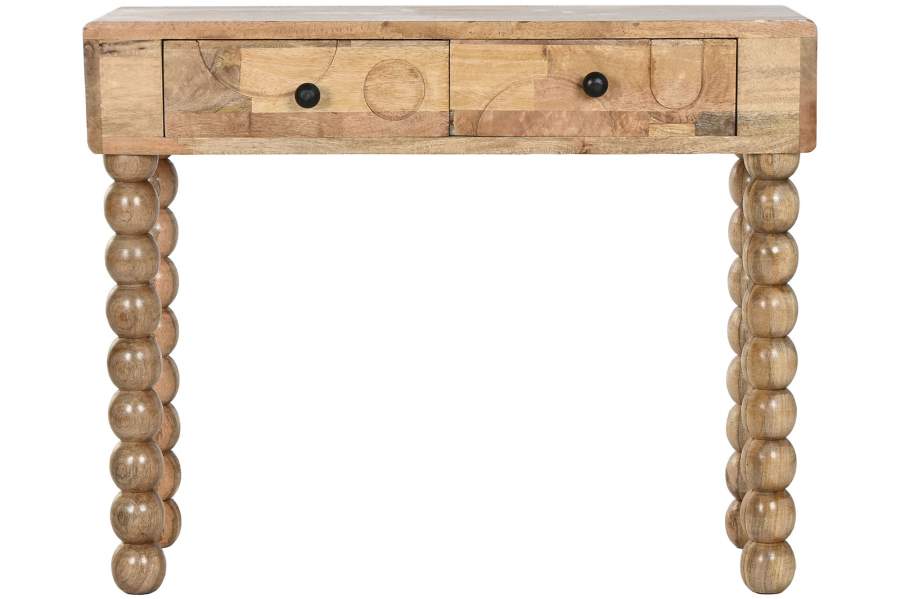 CONSOLA MANGO 94X39,5X76 GEOMETRICO MARRON