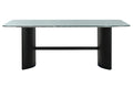 MESA COMEDOR CRISTAL TEMPLADO METAL 200X100X76