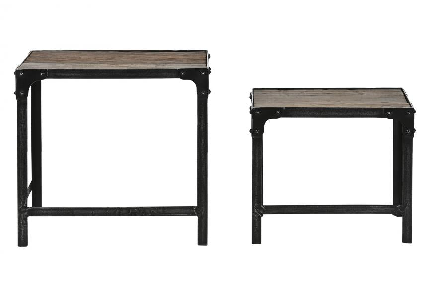 MESITA AUXILIAR SET 2 MADERA 48X36X45 RECICLADA