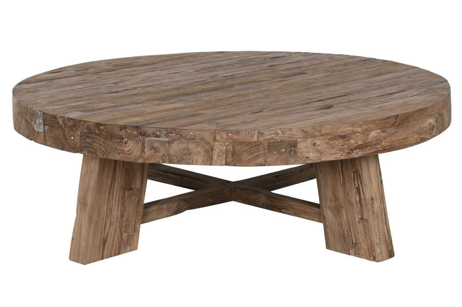 MESA CENTRO TECA RECICLADA 140X140X45 REDONDA