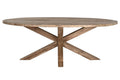 MESA COMEDOR TECA RECICLADA 220X120X78 OVALADA