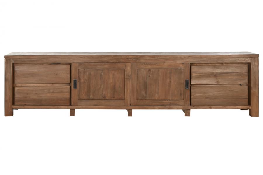 MUEBLE TV TECA RECICLADA 250X45X60 2 PURT 4 CAJ