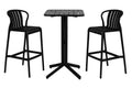 MESA BAR SET 3 PP METAL 60X60X102 TABURETE NEGRO