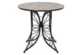 MESA REDONDA COMEDOR METAL CERAMICA 80X80X76 NEGRO