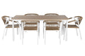 MESA COMEDOR SET 7 ALUMINIO 180X90X75 6 SILLAS