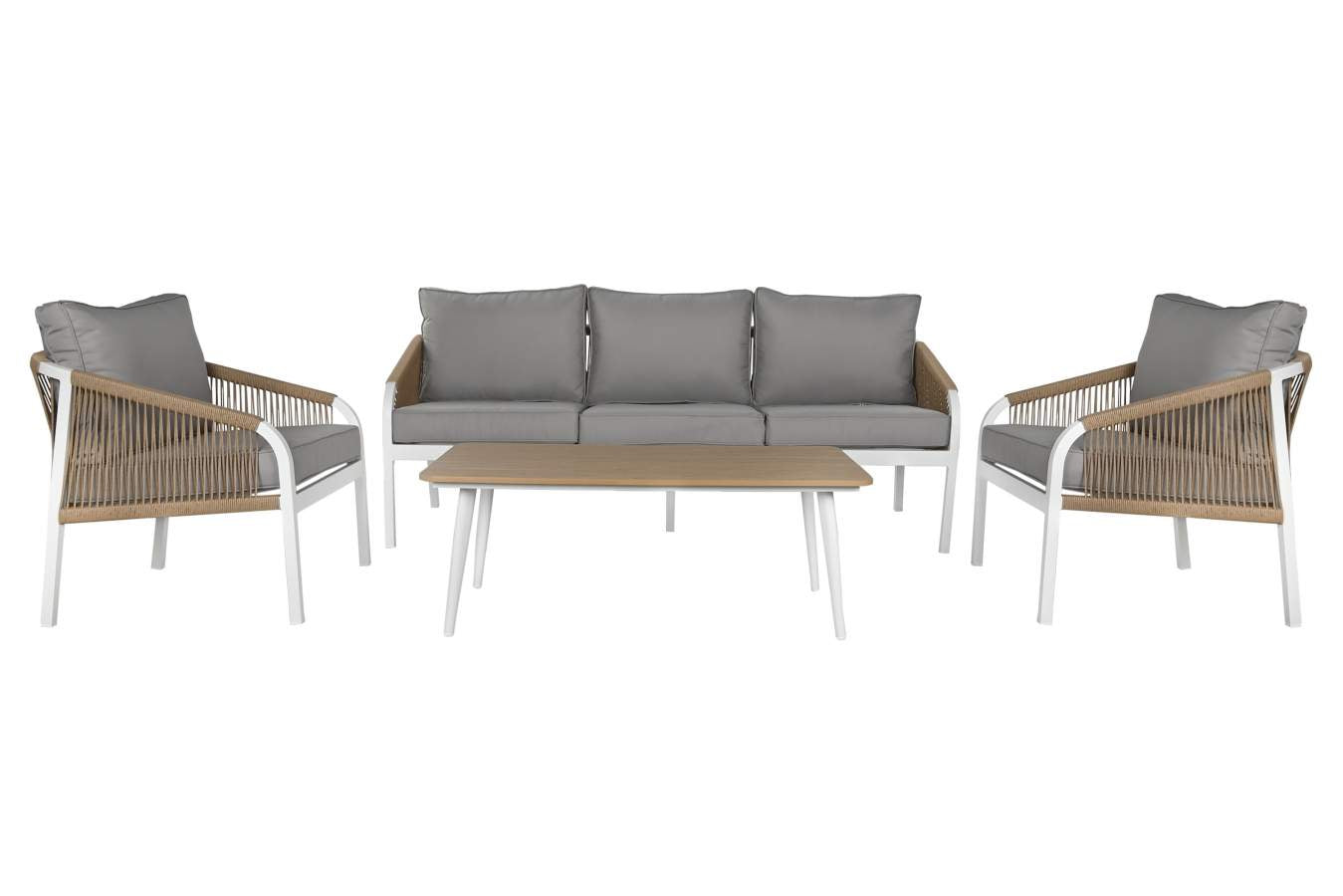 SOFA SET 4 ALUMINIO POLIESTER 189X73X84