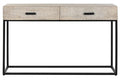 CONSOLA MANGO METAL 120X33X76 TALLADO BLANCO