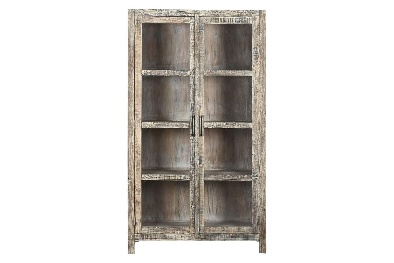 VITRINA MADERA RECICLADA 100X40X180 DECAPE BLANCO