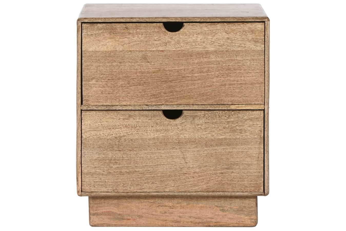 MESITA DE NOCHE MANGO 40X32X46,5 2 CAJONES NATURAL