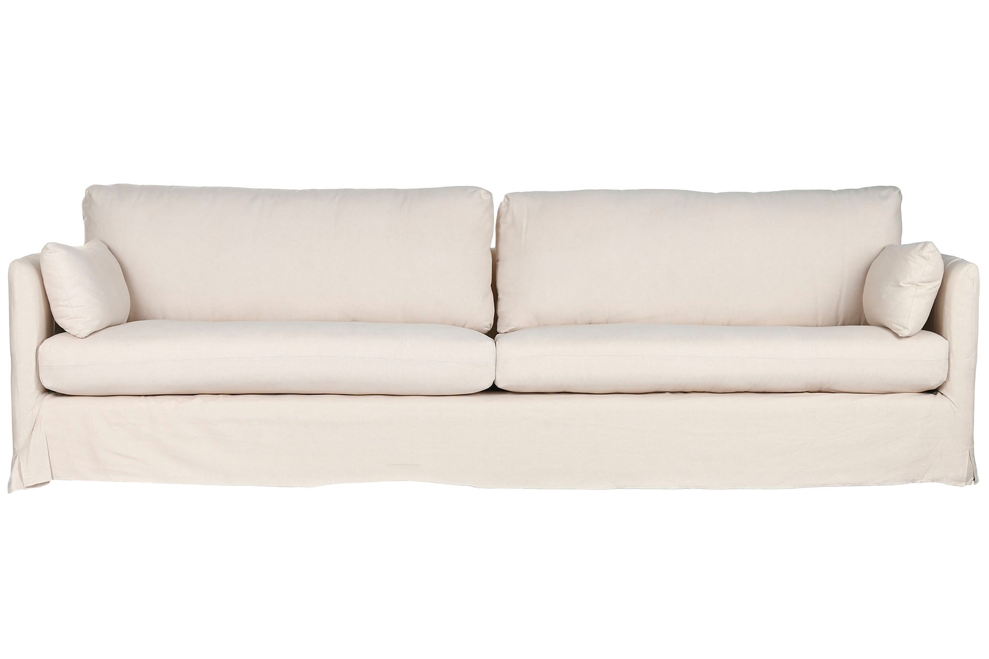 SOFA LINO ALGODON 270X86X80 2 COJINES BEIGE