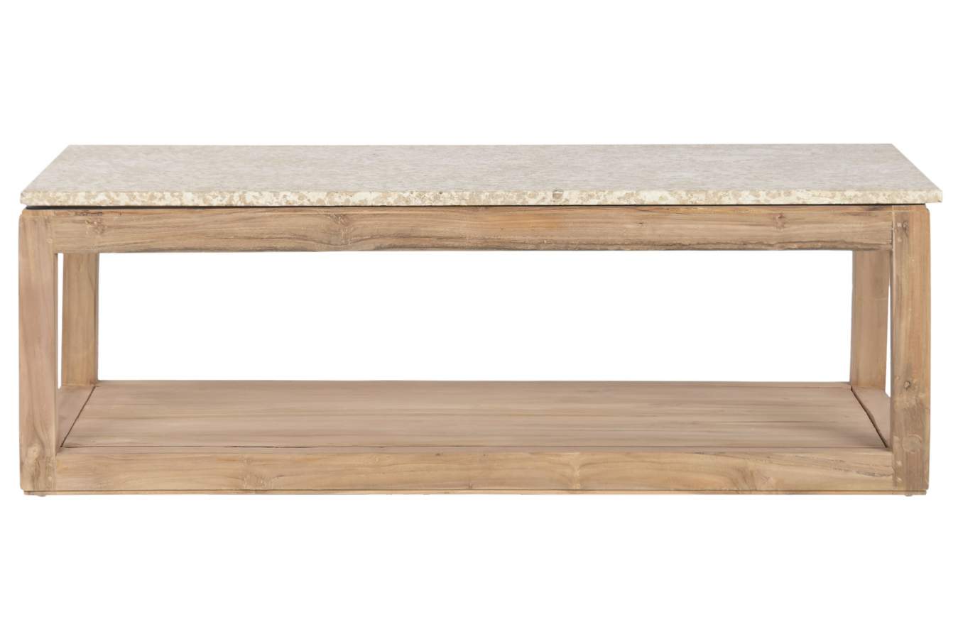 MESA CENTRO MADERA RECICLADA MARMOL 120X60X40