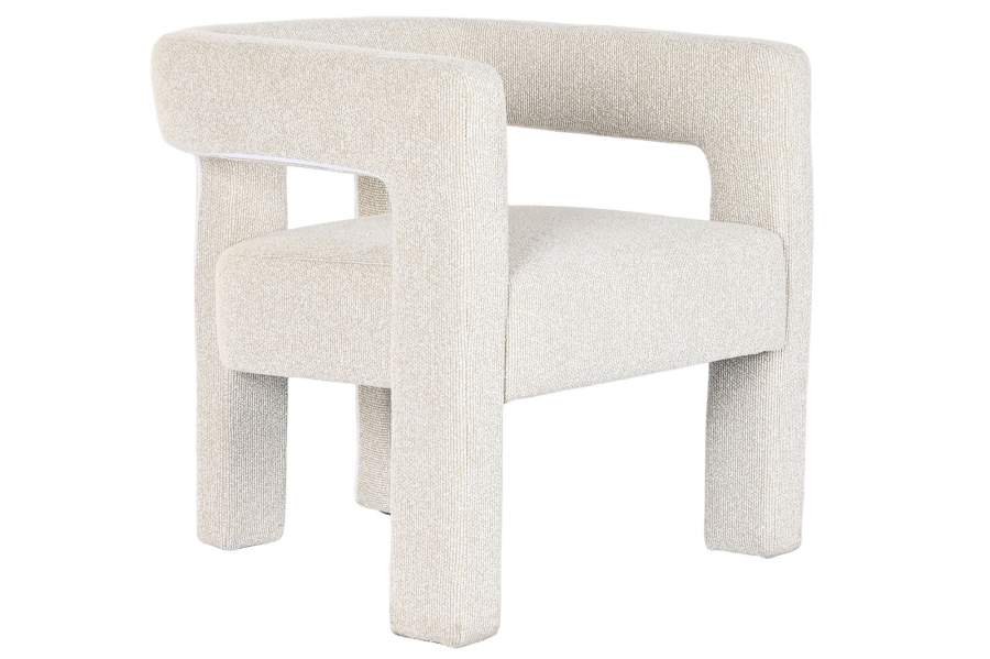BUTACA MADERA POLIESTER 67X61,5X67,5 BUCLE BLANCO