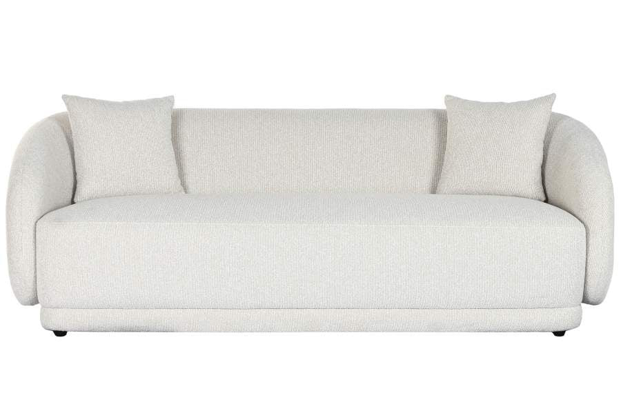 SOFA MADERA POLIESTER 196X94,5X71 BUCLE BLANCO