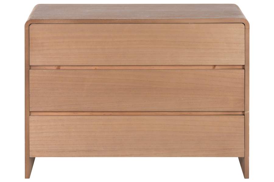 COMODA PAULOWNIA OLMO 100X40X74 3 CAJONES NATURAL