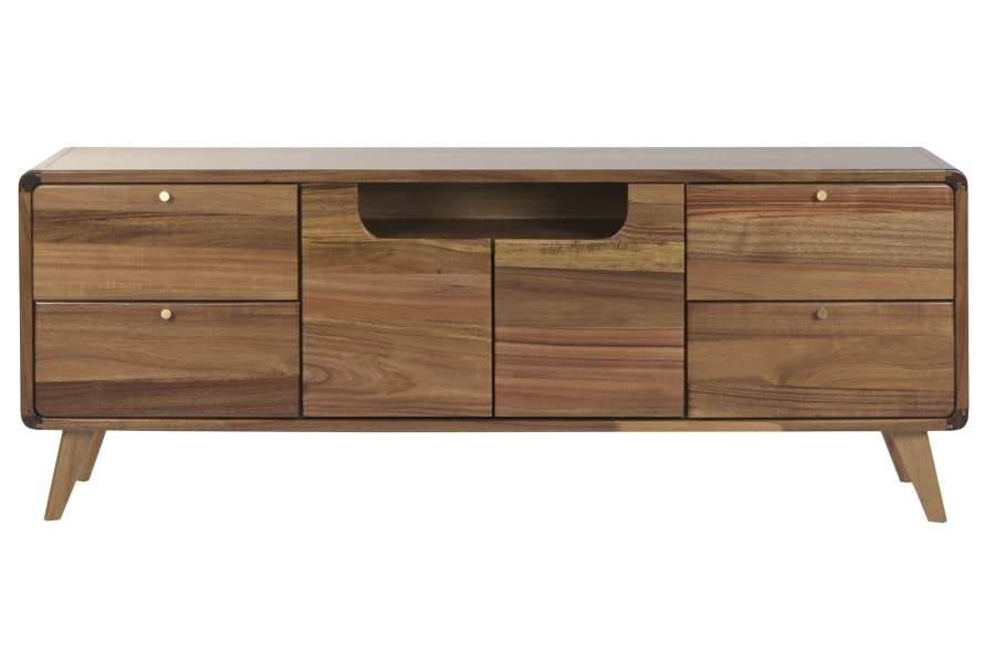 MUEBLE TV ACACIA METAL 141X32X55