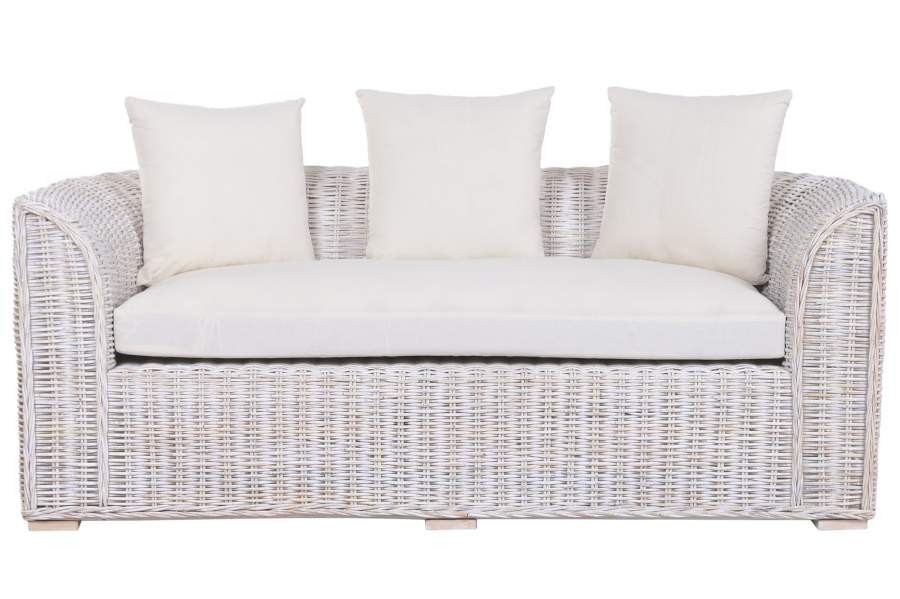 SOFA RATAN ALGODON 174X88X69 CON COJINES DECAPE