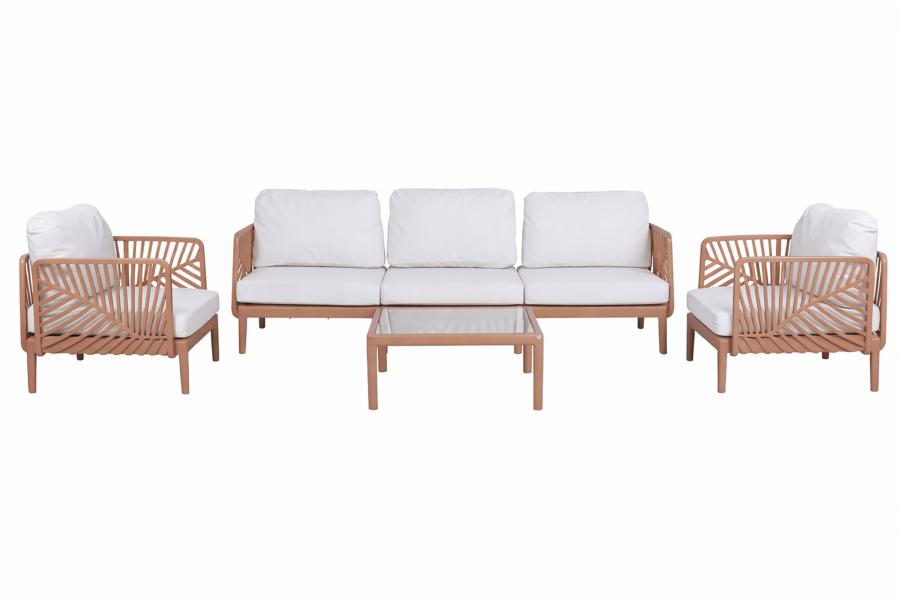 SOFA SET 4 PP POLIESTER 222X74X70 HOJA