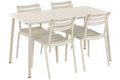 MESA COMEDOR SET 5 PP 140X70X75 4 SILLAS APILABLES