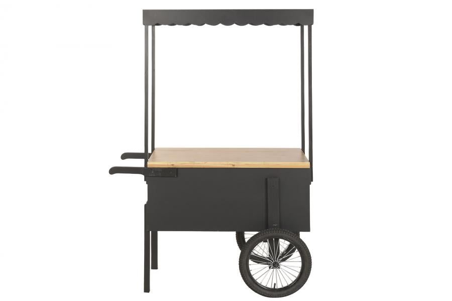 EXPOSITOR METAL MDF 115X58X170 CARRO NEGRO
