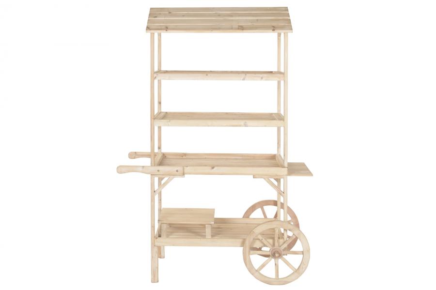 EXPOSITOR ABETO MDF 115X68X168 CARRO NATURAL