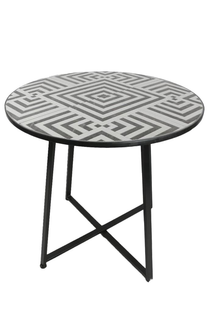 MESA PIEDRA METAL 60X60X75,5