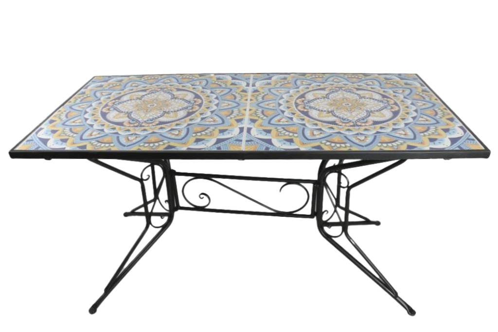 MESA COMEDOR FORJA CERAMICA 140X70X75,5 MOSAICO