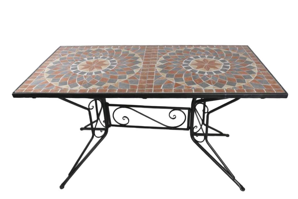 MESA COMEDOR FORJA CERAMICA 140X70X75,5 MOSAICO