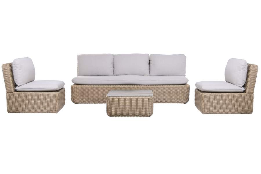 SOFA SET 4 RATAN SINTETICO 215X90X75 DESENFUNDABLE