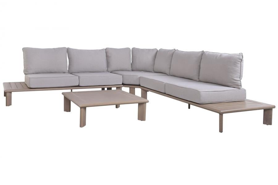 SOFA SET 4 ALUMINIO OLEFINA 290X290X68 ESQUINERO