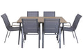 MESA COMEDOR SET 7 ACERO 150X90X73 6 COMENSALES