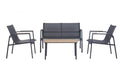 SOFA SET 4 ACERO TEXTILENE 119X70X64 SIMIL MADERA